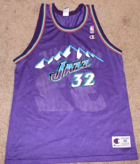 Karl Malone Vintage 90s Purple Mountains Utah Jazz Champion Jersey Sz