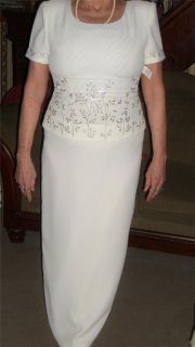 RICHARDS KAREN KWONG Off White Embroidered Formal Mother Bridal