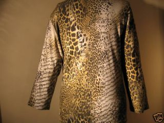 New Katina Marie Cheetah Print Top Gold Foil Misse Plus