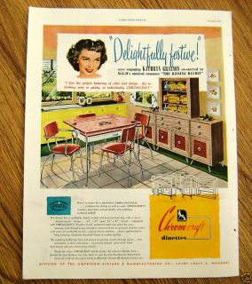 1948 Chromcraft Dinettes Ad Kathryn Grayson Movie Star
