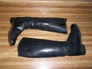 Manfield Womens Black Leather Tall English Dress Riding Boots USA