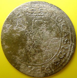 Poland Silver Coin Jan II Kazimir 6 Gross 1663