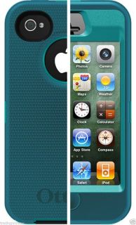 New Otterbox Defender Case Cover for iPhone 4 4S Teal Belt Clip