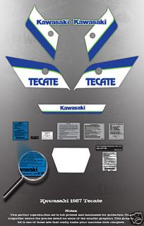 Kawasaki Tecate 1987 Decal Graphic Kit Like