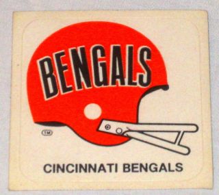 Cincinnati Bengals 1970s Kelloggs Helmet Sticker VG