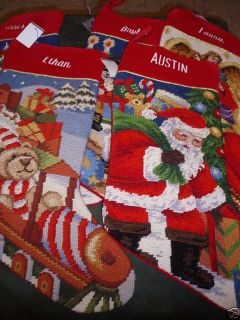 JC Penney Home Collection Needlepoint Christmas Stocking Embroidered