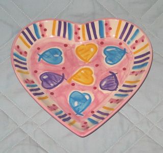 Hausenware Libby Wilkie Valentines Day Ceramic Heart Shaped Dish New