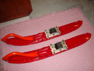 Skidoo Red Precision Skis Excellent Cond 02 05 Ready to Mount