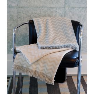 Sferra Kelly Wearstler Avalon Throw Blanket Blanc Merino Wool Fringed
