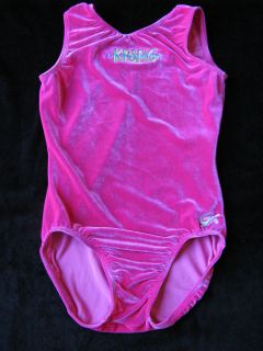 GK Womens M Leotard Hot Pink with Kennesaw Gymnastics on Front Poly