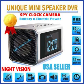 Night Vision Hidden Mini Nanny Spy Cam Clock Radio Camera 32GB Mem