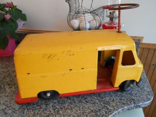 Vintage Early Pressed Steel Ride on Panel Truck Delivery Van Buddy L