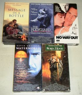 Kevin Costner 5 VHS Set Bodyguard No Way Out Waterworld Message in A