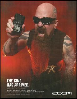 SLAYER KERRY KING FOR THE ZOOM H2N DIGITAL HANDY RECORDER AD 8X11