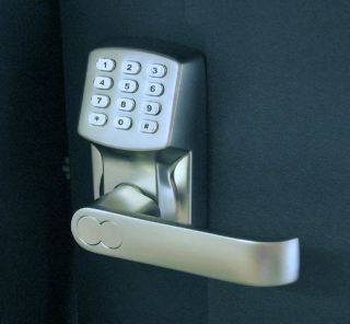 Electronic Keyless Door Lock Set Nickel Right Hand