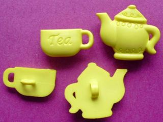 36 Pcs Teapot Cup of Tea Buttons Mix Applique Kid SB146