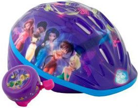 Fairies Tinker Bell Lighted Kids Bike Helmet with Bonus Bell Included