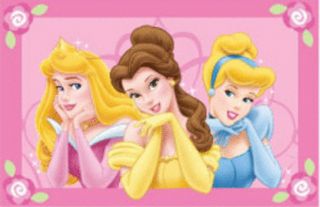 Disney Princess Pink Kids Rug Mat 50x75 Licenced Washable New