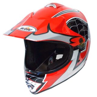 New Youth Kids Motocross Motorcross MX ATV Dirt Bike Helmet Spider Red