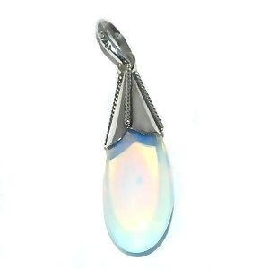 New Sterling Silver Moonstone Tear Drop Pendant Hand Made Bali