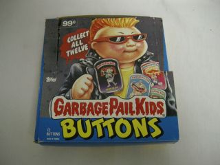 Vintage Topps Garbage Pail Kids Buttons in Original Store Display Box