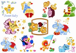 ABC Designs Baby Kids 3 Machine Embroidery Designs Set 4x4 Hoop