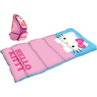 Licensed Sleeping Bag w Backpack Hello Kitty Camping Kids Bedding NEW