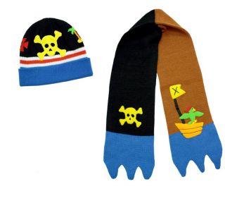 Kidorable Childrens Pirate Knit Hat Scarf Set