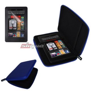 Blue Hard EVA Carrying Case Pouch Bag LCD Film For  Kindle Fire