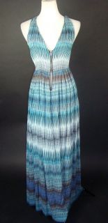 Kim Kardashian H M Blue Print Maxi Dress 4