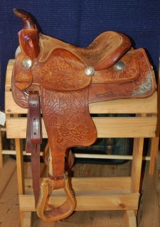 Used King Series Youth Western Saddle Med Oil 14 Saddle Trial