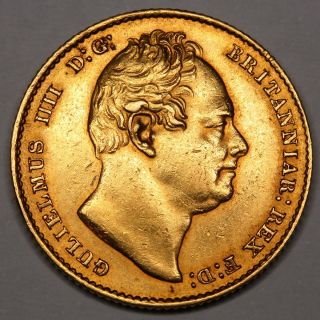 1837 King William IV IIII Great Britain Gold Full Sovereign Coin