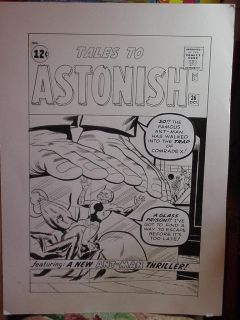 Kirby Tales To Astonish #36 Ant Man Cover Re inked Re creation Angel