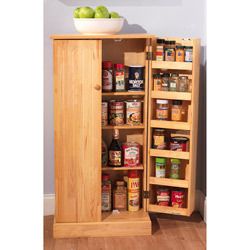 Pine Utility Kitchen Pantry Storage Food Cabinet Organizer Home Office