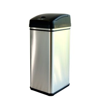 Stainless Steel Hands Free Trash Can Cans 13 Gallon Kitchen New