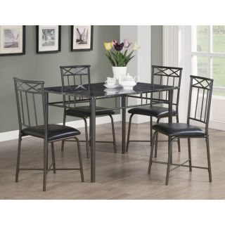 Marble 5 Piece Dining Room Set Kitchen Furniture Table And Chairs New