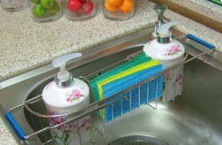 Clean Tidy Kitchen Sponges Cleaning Cloths Cleaner Slide Rack Sink
