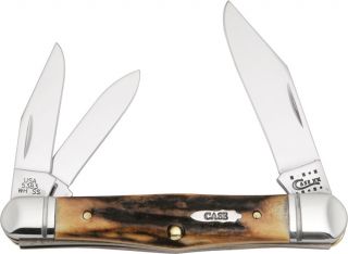 Case Knives Whittler Pinched Bolster 3 1 2 Closed Burnt Stag Knife