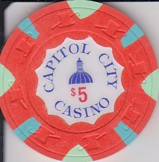 Capitol City $5 Casino Chip Sacramento California Card Room Obsolete