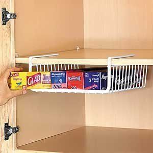 Under Shelf Wire Rack Storage Organizer Kitchen Cabinet Spice Boxes