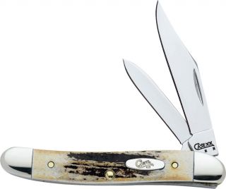 Case Knives Medium Jack Knife Stag 3 3 8 Closed Folding Pocket Knife