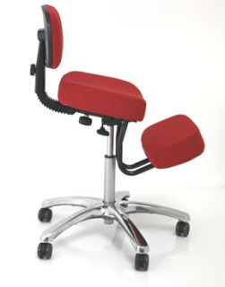 Deluxe Kneeling Chair Memory Foam Pads Backrest Red