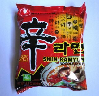 Korean Noodle Soup Shin Ramen Shin Ramyun Spicy Instant Noodle