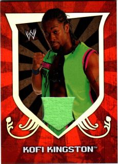 WWE Kofi Kingston 2011 Topps Classic Event Worn T Shirt Relic Card