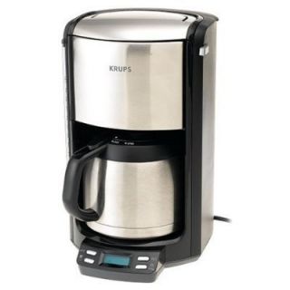 Krups 10 Cup 120V Programmable LED Coffeemaker with Thermal Carafe