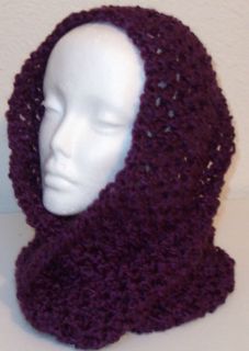 Hand Crocheted Infinity Eternity Scarf Grape Lion Homespun Yarn