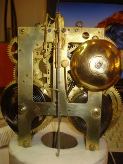 Vintage William L Gilbert Brass Clock Movement 1906 Parts Repair 8 Day