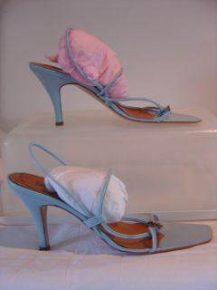 Chic LAutre Chose Delicate Baby Blue Strappy Slingback Sandals Petite