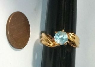 Estate Find Vintage 14k GP Light Blue Zircon Size 7 1 2 Ring