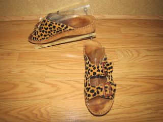 La Plume Animal Print Suede Strappy Sandals Womens 8 5 Int 39